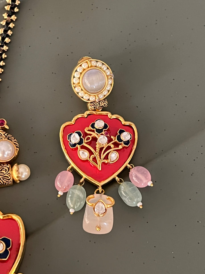 Exquisite Amrapali Fusion Pendant Necklace Set- Elevate Your Elegance