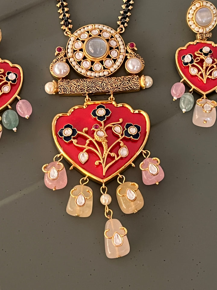 Exquisite Amrapali Fusion Pendant Necklace Set- Elevate Your Elegance