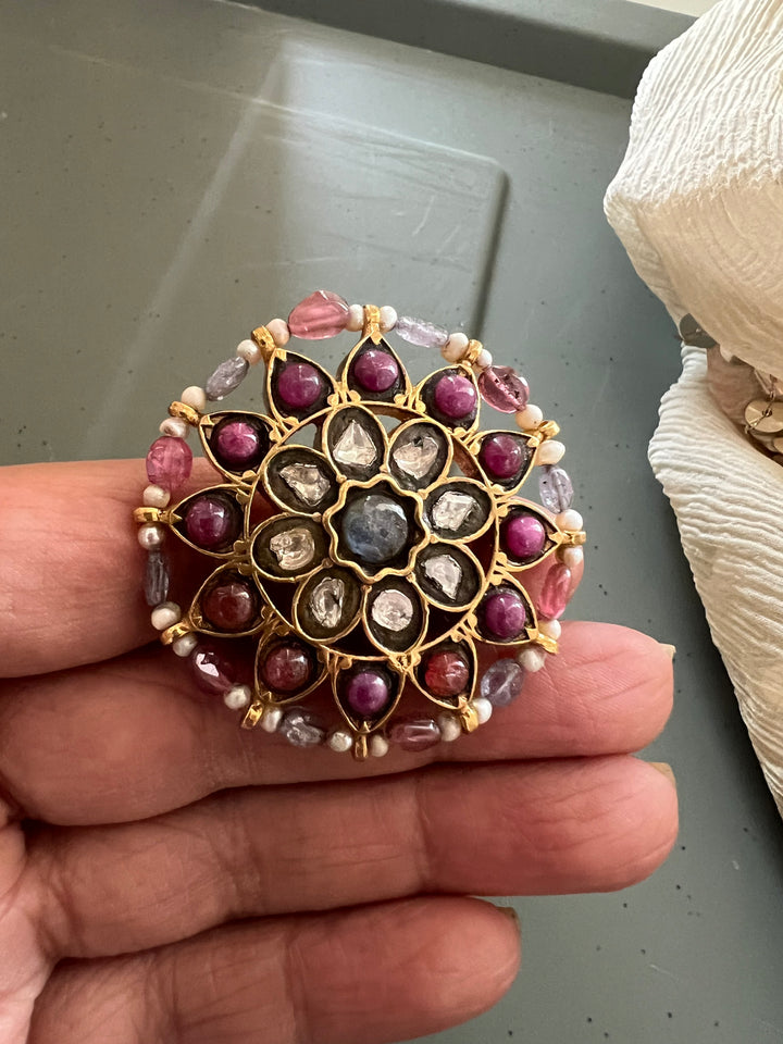 Victorian 925 Silver Kundan Ring | SHIVKA