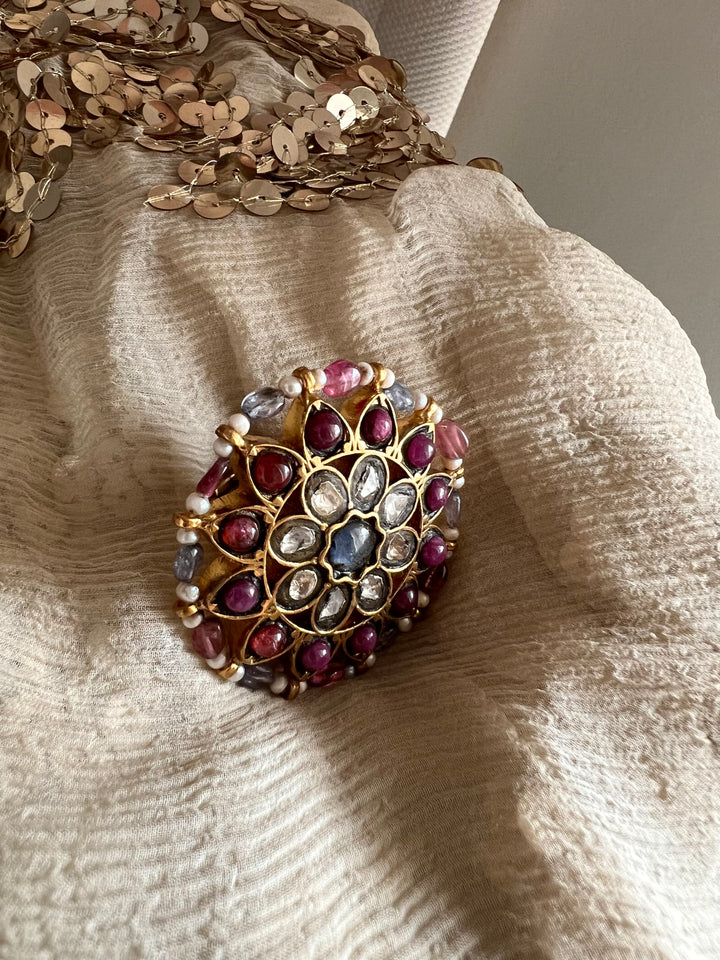 Victorian 925 Silver Kundan Ring | SHIVKA