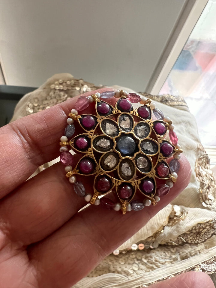 Victorian 925 Silver Kundan Ring | SHIVKA