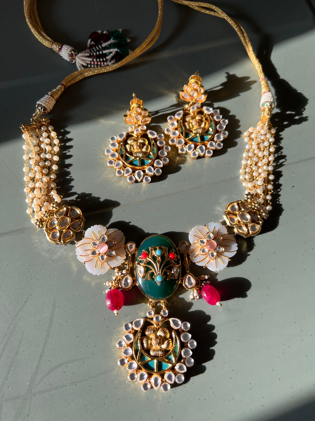 Exquisite Amrapali Fusion Choker Necklace with ChandBalis- Elevate Your Elegance