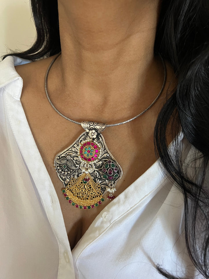 Pure 925 Silver Hasli Necklace