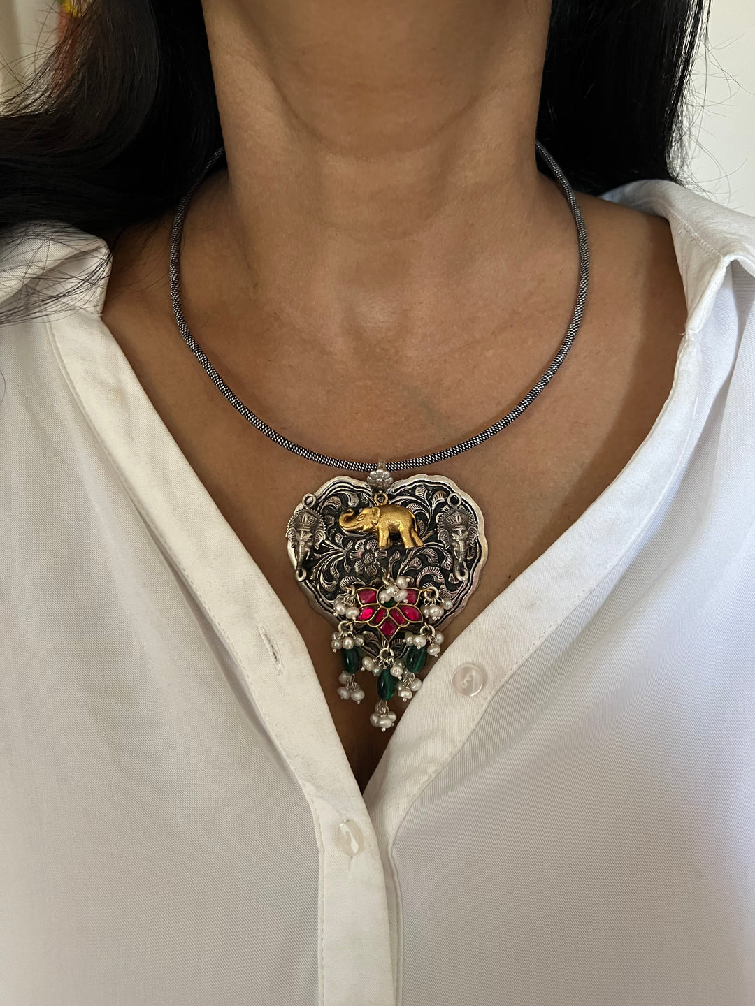 Pure 925 Silver Hasli Necklace