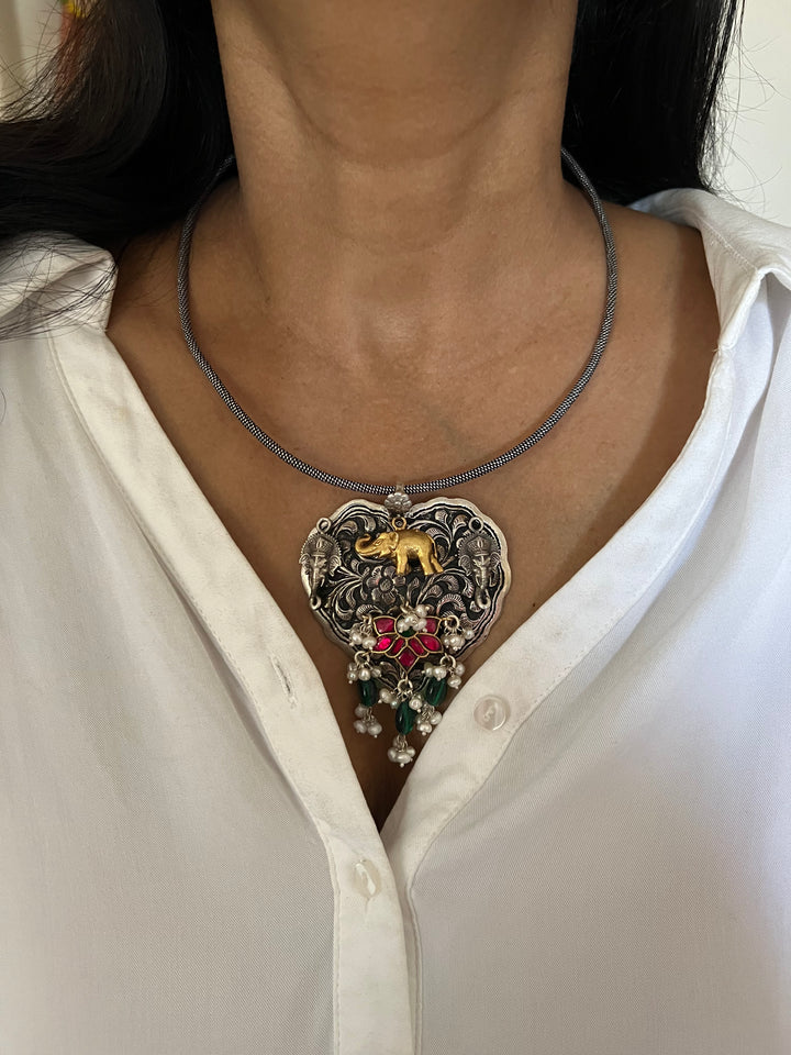 Pure 925 Silver Hasli Necklace