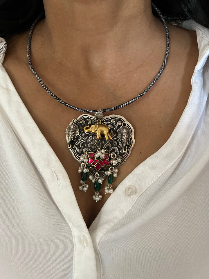 Pure 925 Silver Hasli Necklace