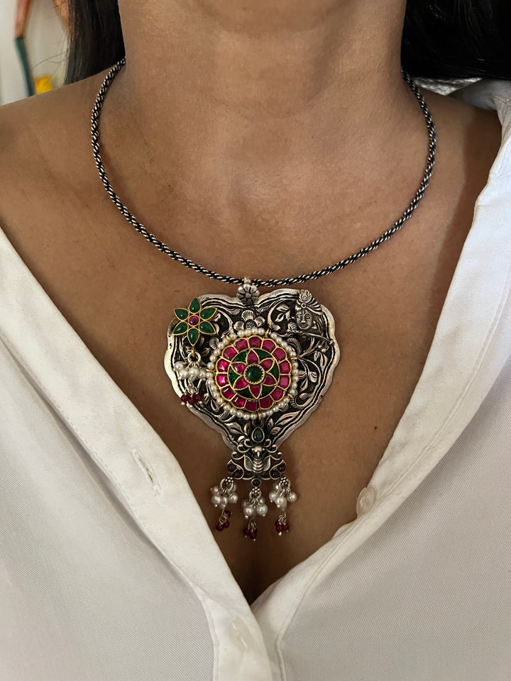 Pure 925 Silver Hasli Necklace