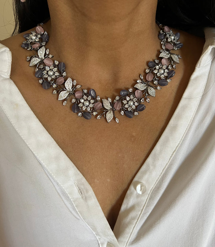 Designer Victorian Choker Necklace with Earrings