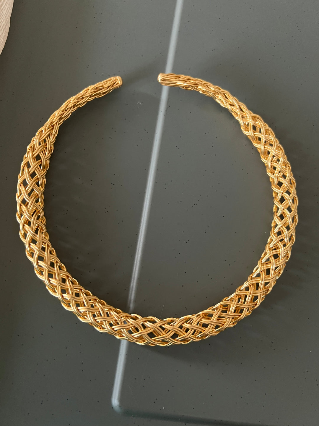 Statement Golden Textured Hasli Necklace