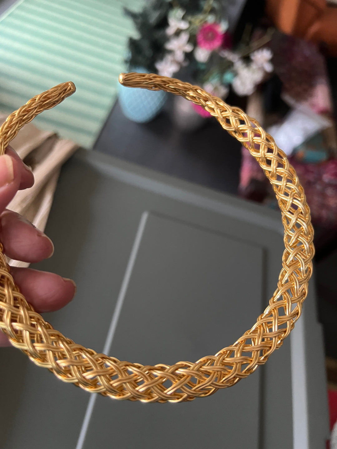 Statement Golden Textured Hasli Necklace