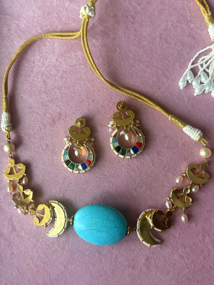 Handmade Jadau Choker Necklace Set | SHIVKA