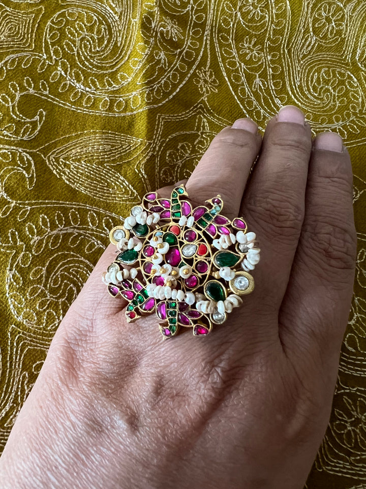 Jadau Kundan and Pearls Ring