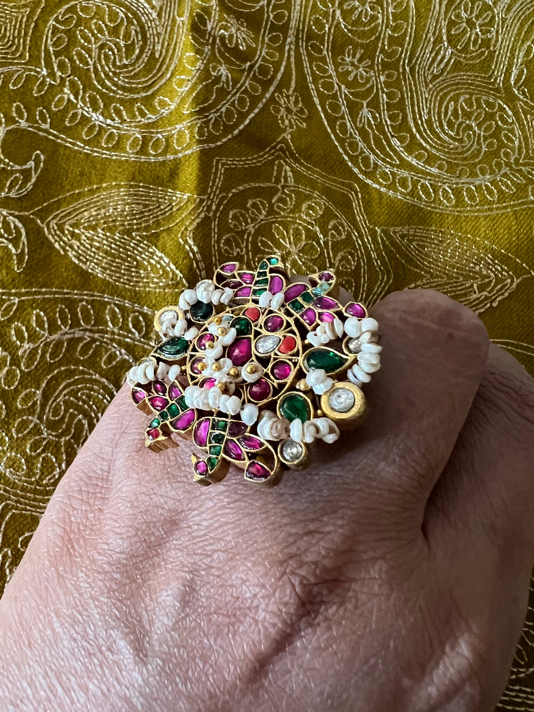 Jadau Kundan and Pearls Ring