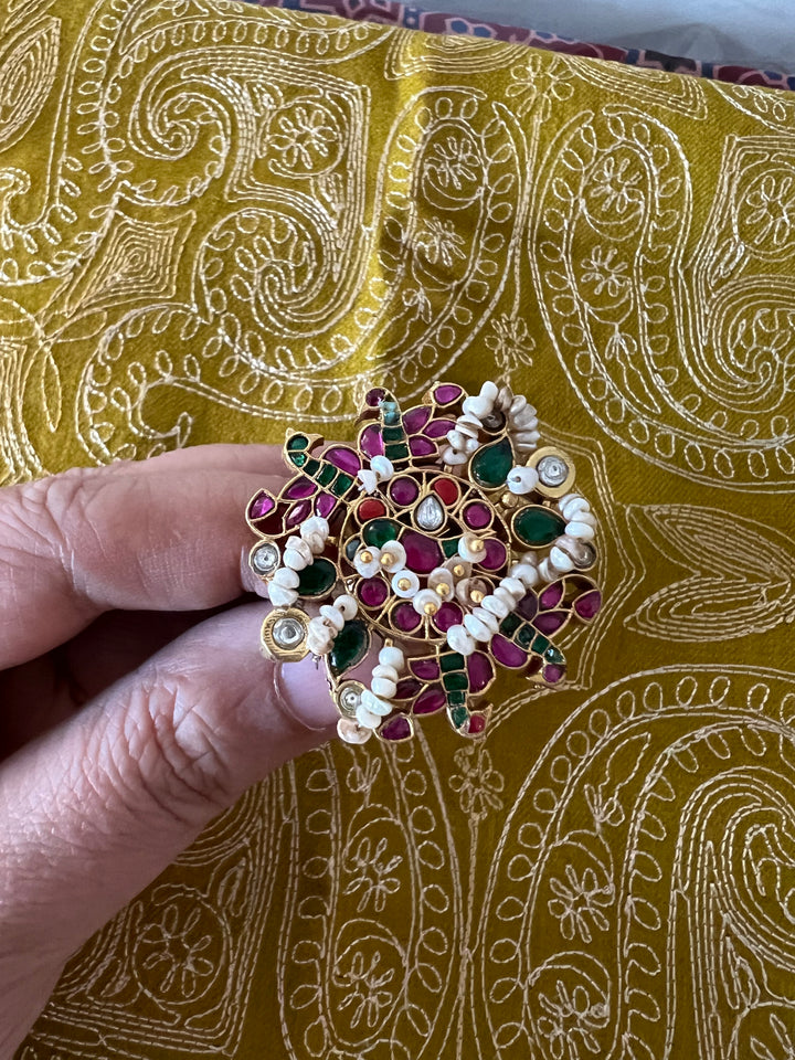 Jadau Kundan and Pearls Ring
