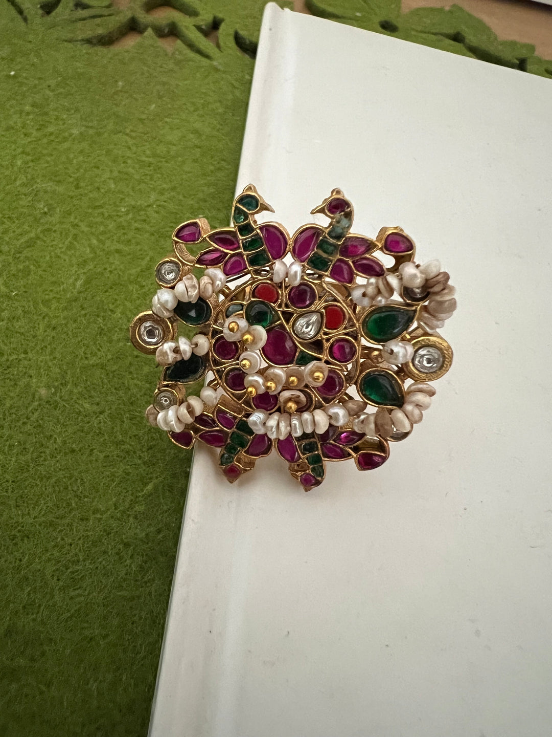 Jadau Kundan and Pearls Ring