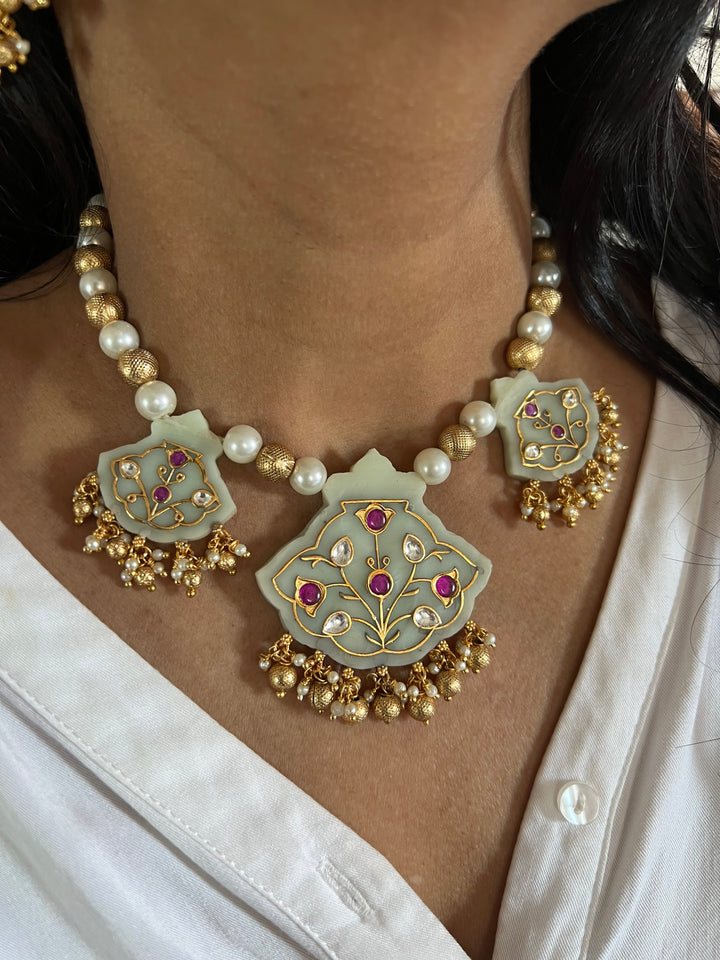 Tripple Pendant Hasli Necklace Set - Unmatched Quality and Style