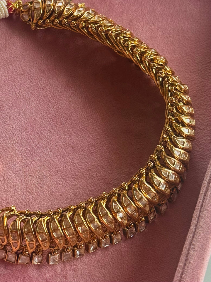 Handmade Kundan Sutlada Necklace Set with Earrings | SHIVKA