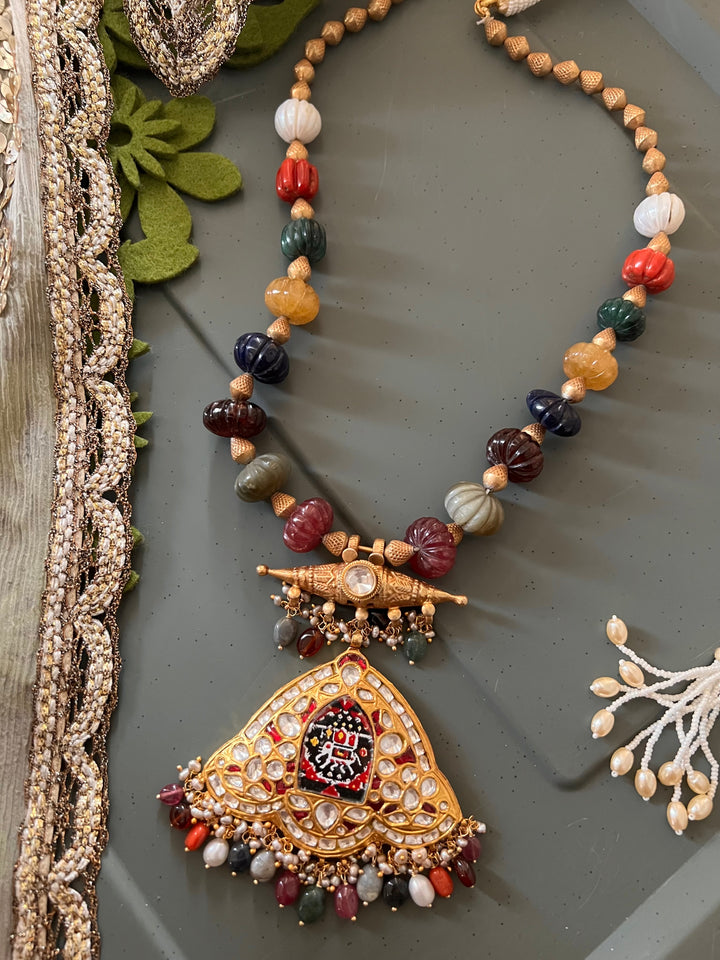 Handmade Hand-Painted Elephant Pendant 925 Silver Fusion Necklace