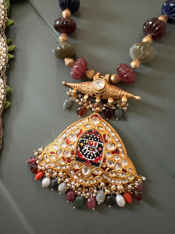 Handmade Hand-Painted Elephant Pendant 925 Silver Fusion Necklace