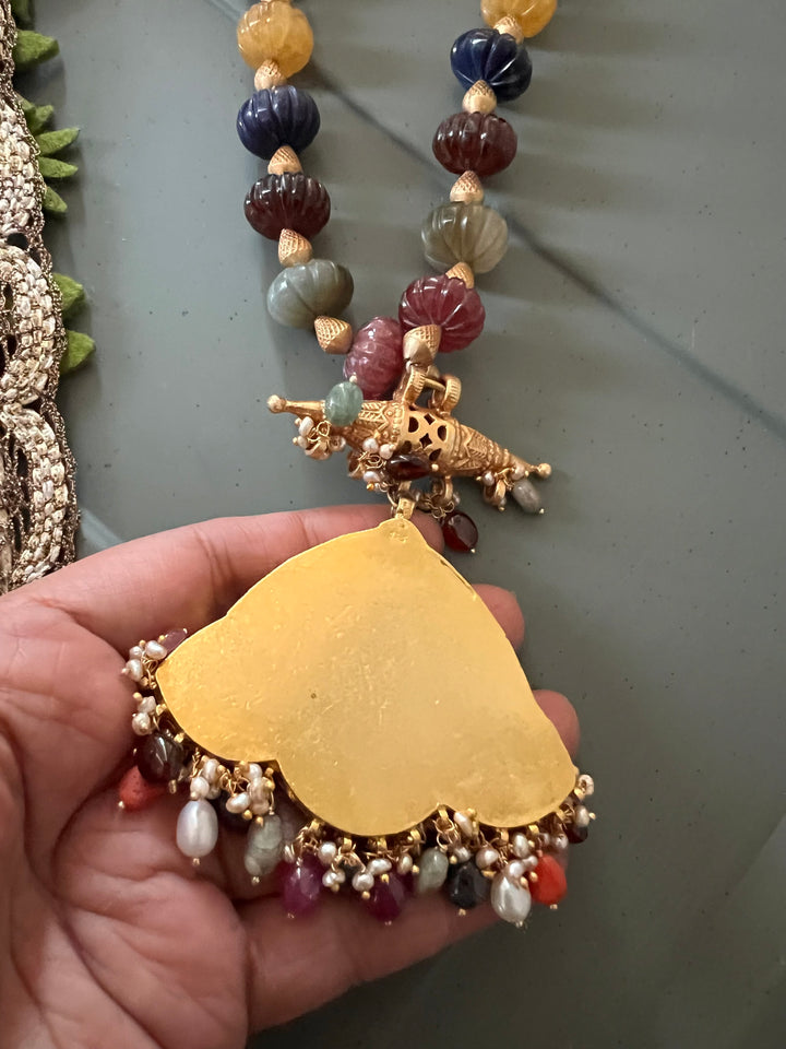 Handmade Hand-Painted Elephant Pendant 925 Silver Fusion Necklace