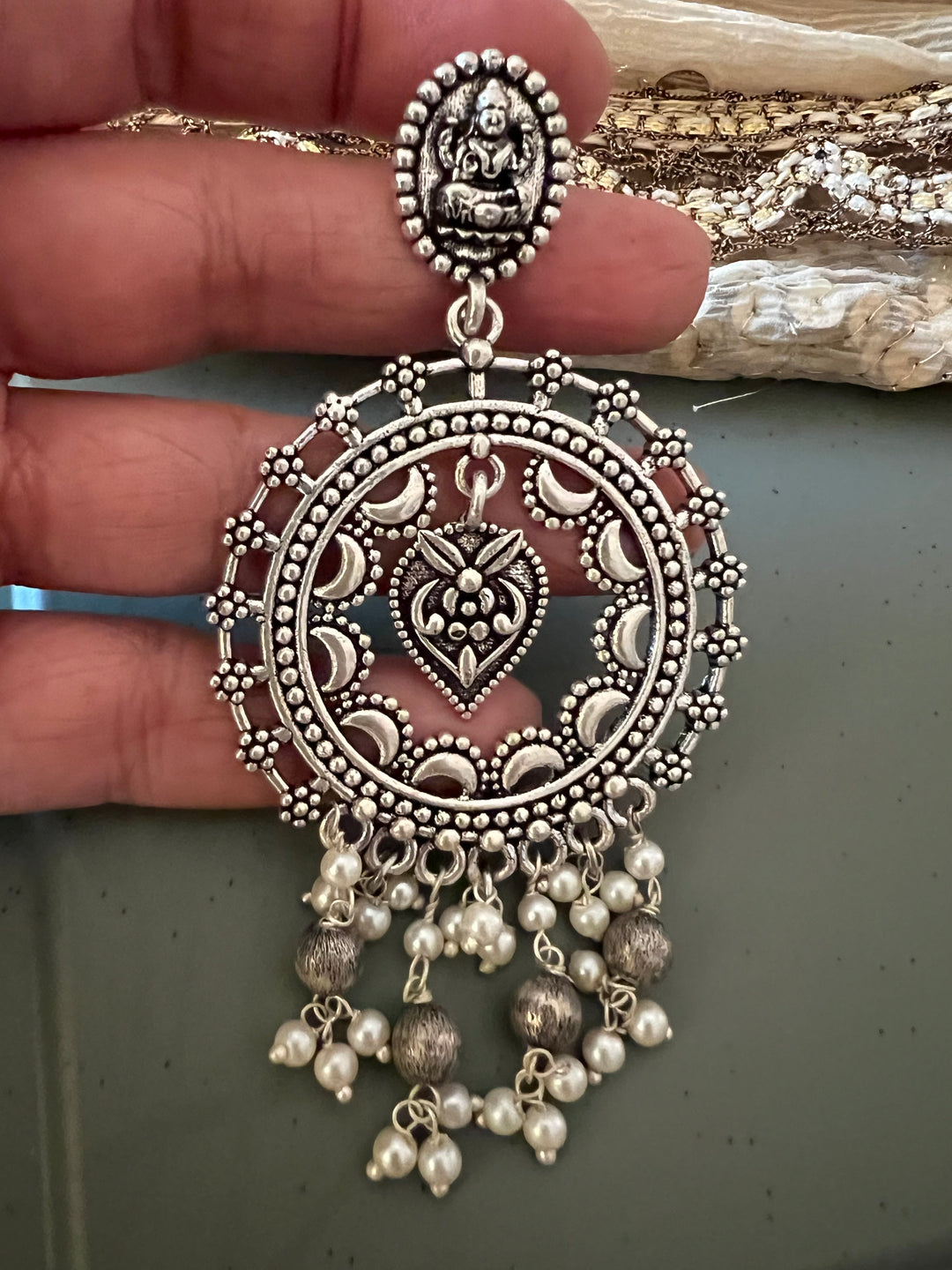 Antique Laxmi Pearl Danglers