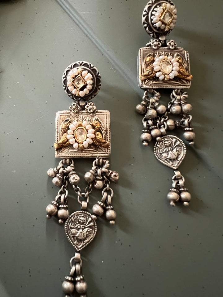 Tribal Goddess Silver Earrings | SHIVKA