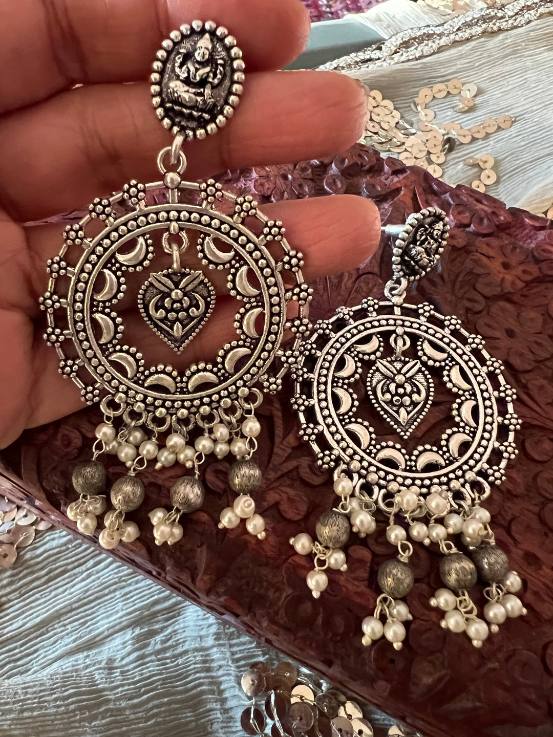 Antique Laxmi Pearl Danglers