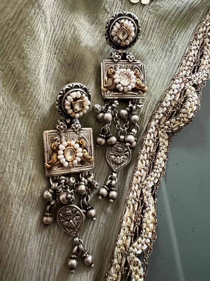 Tribal Goddess Silver Earrings | SHIVKA