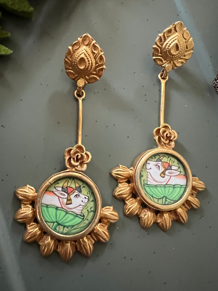 Hand-Painted Silver Earrings | SHIVKA