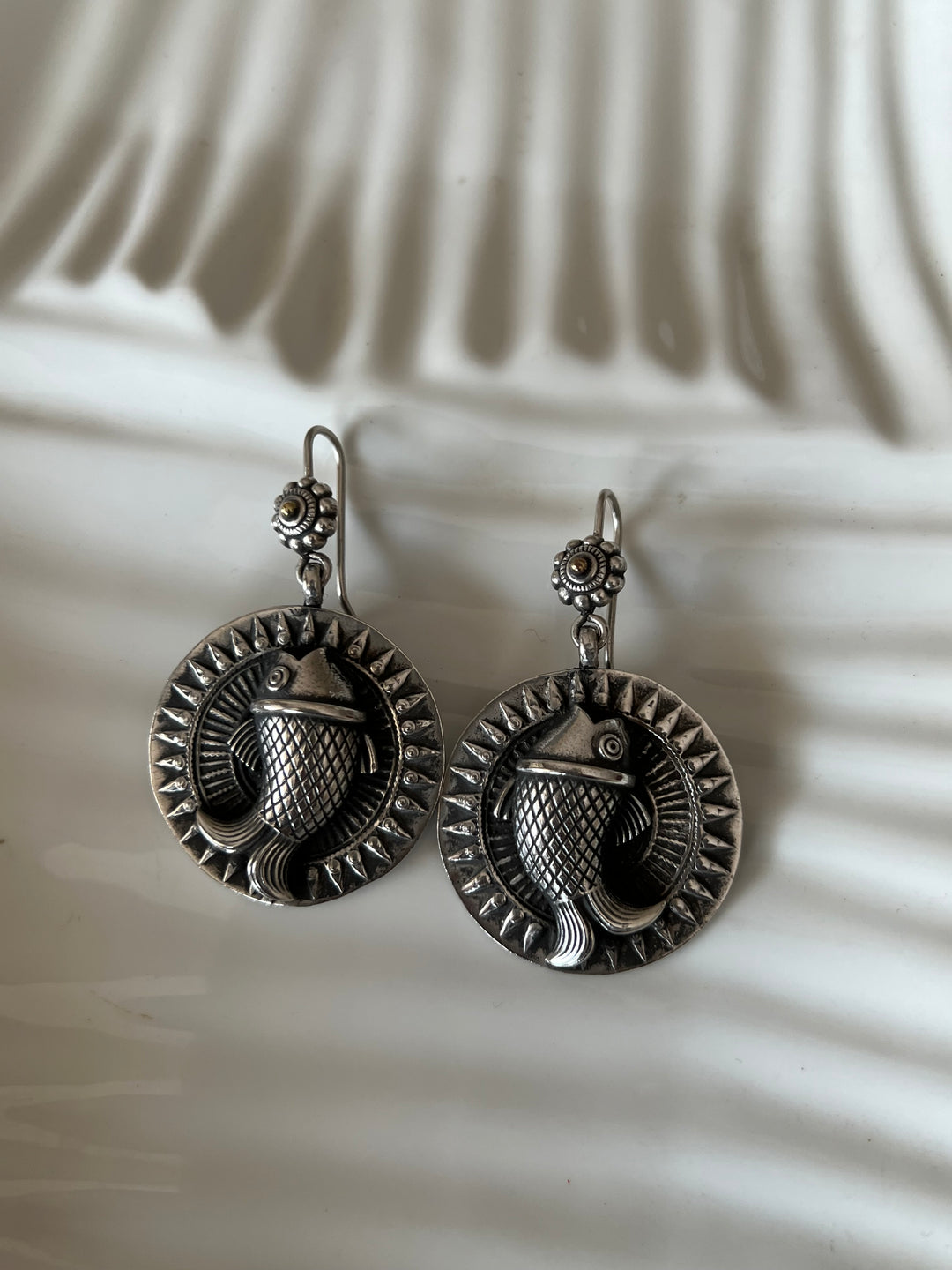 Beautiful Handcrafted 925 Silver Fish Design Earrings