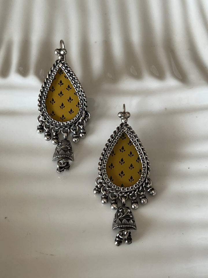 Beautiful Handpainted 925 Silver Earrings