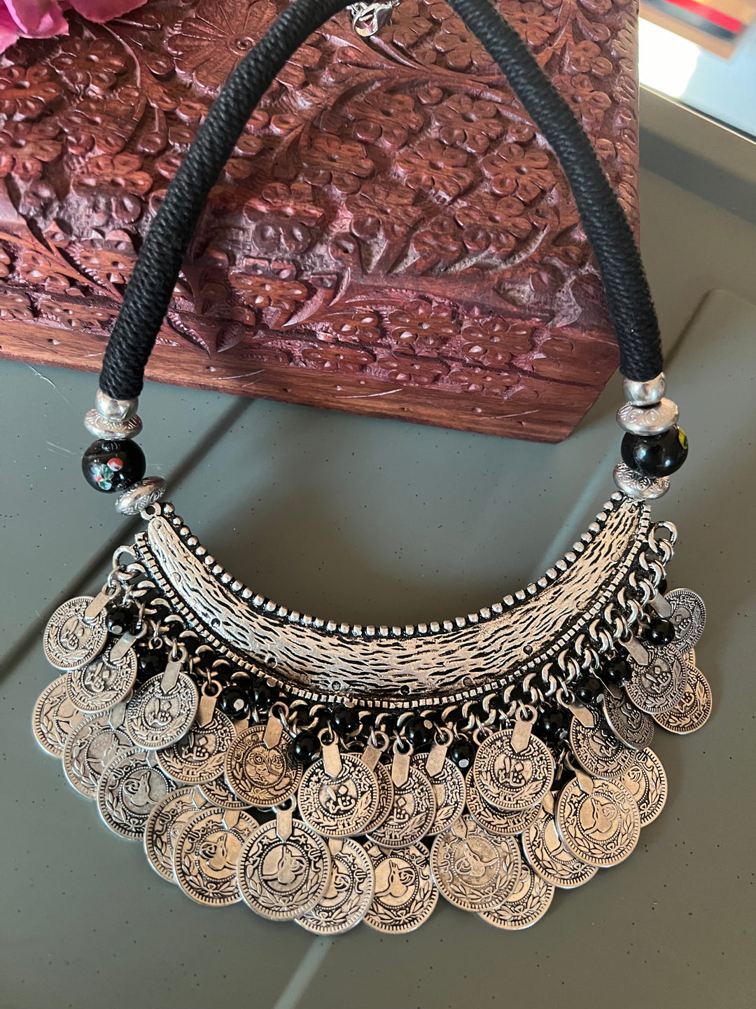 Tribal Coin Collar Necklace