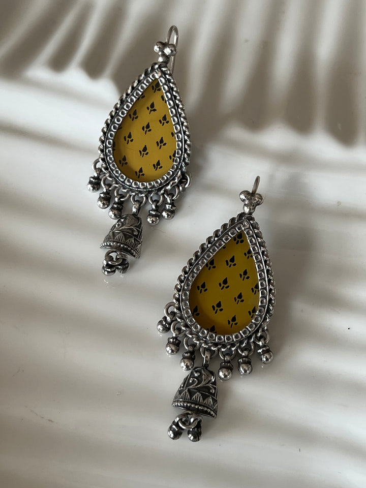 Beautiful Handpainted 925 Silver Earrings