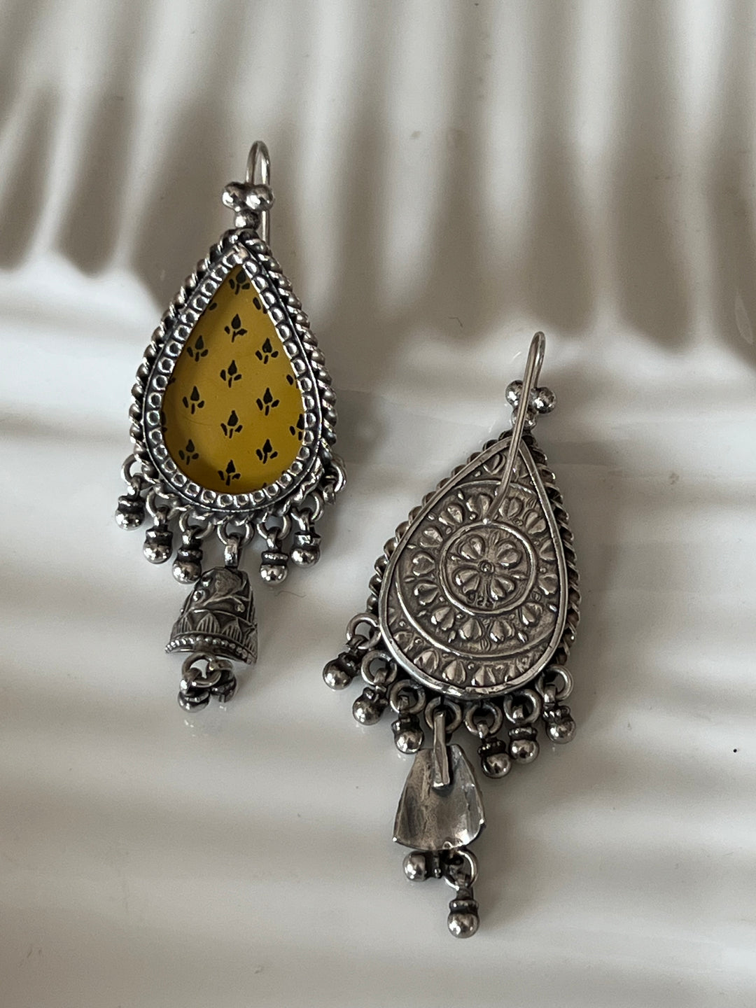 Beautiful Handpainted 925 Silver Earrings