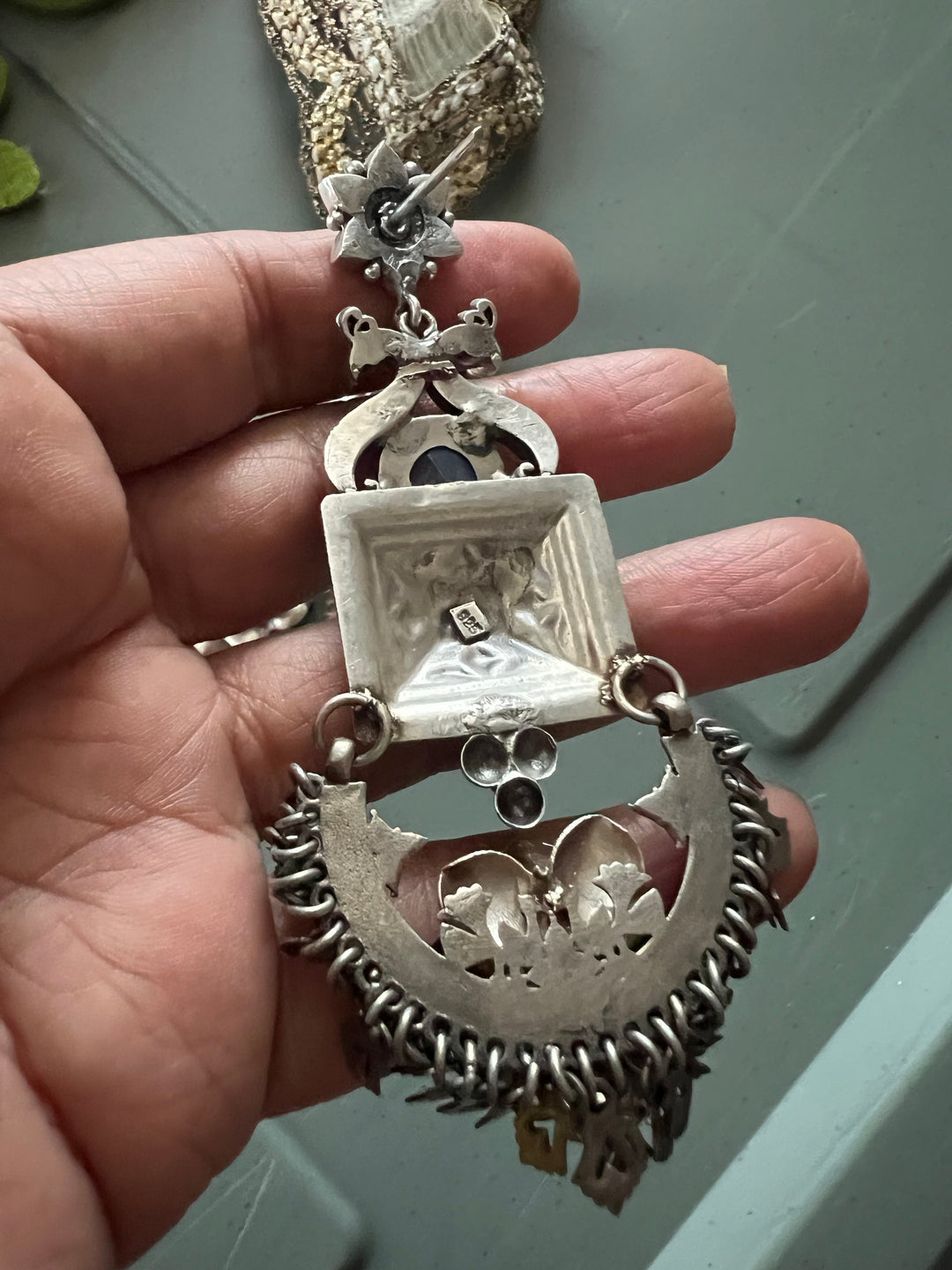 SHIVKA Labradorite 925 Silver Earrings - Dual Tone