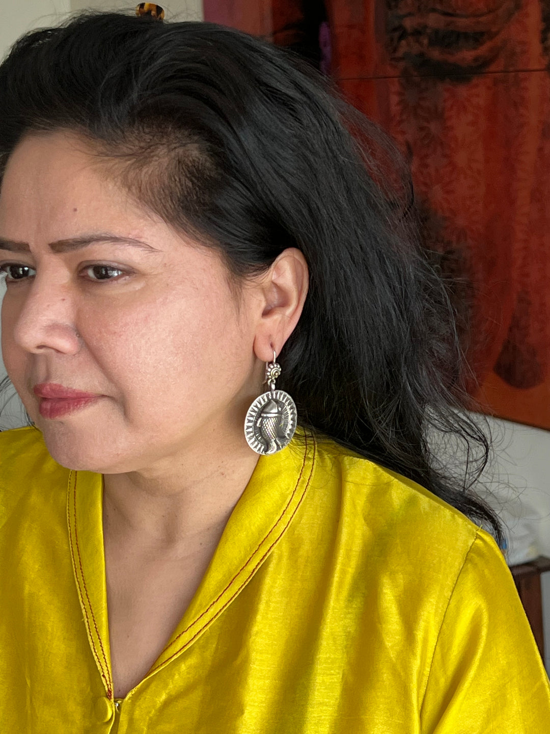 Beautiful Handcrafted 925 Silver Fish Design Earrings