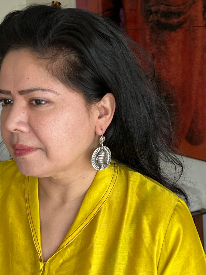 Beautiful Handcrafted 925 Silver Fish Design Earrings