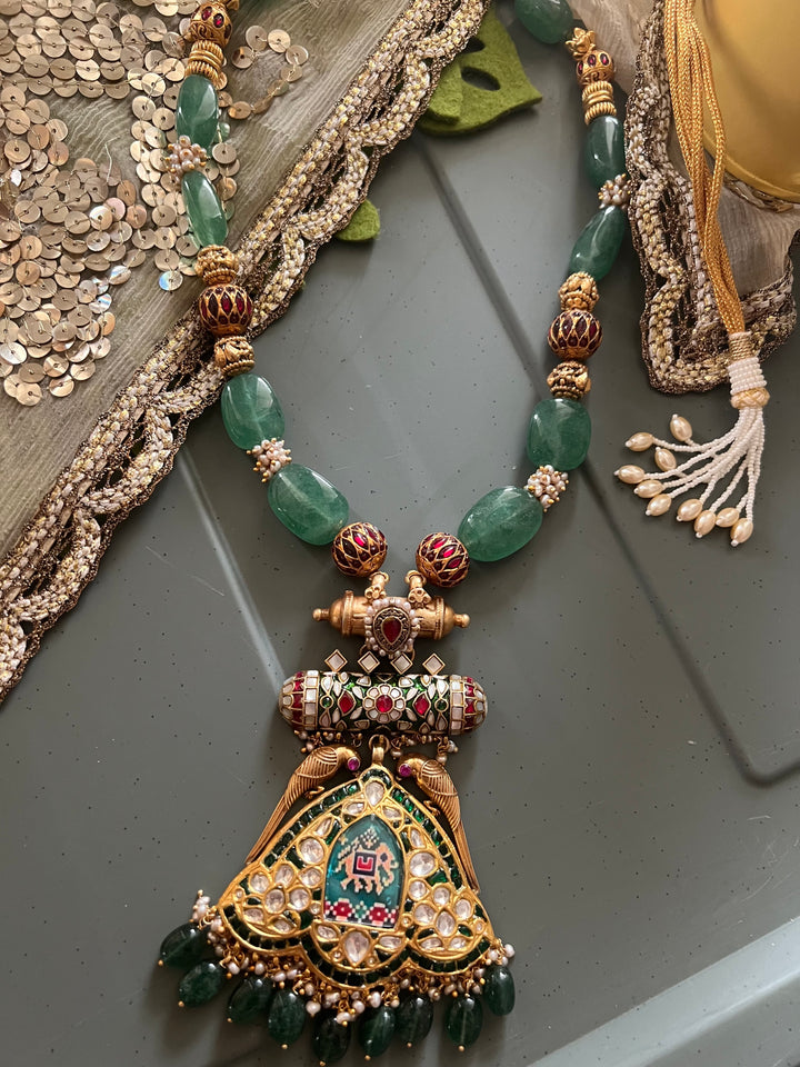 Handmade Hand-Painted Elephant Pendant 925 Silver Fusion Necklace