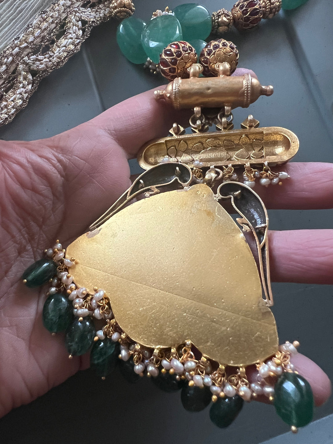 Handmade Hand-Painted Elephant Pendant 925 Silver Fusion Necklace