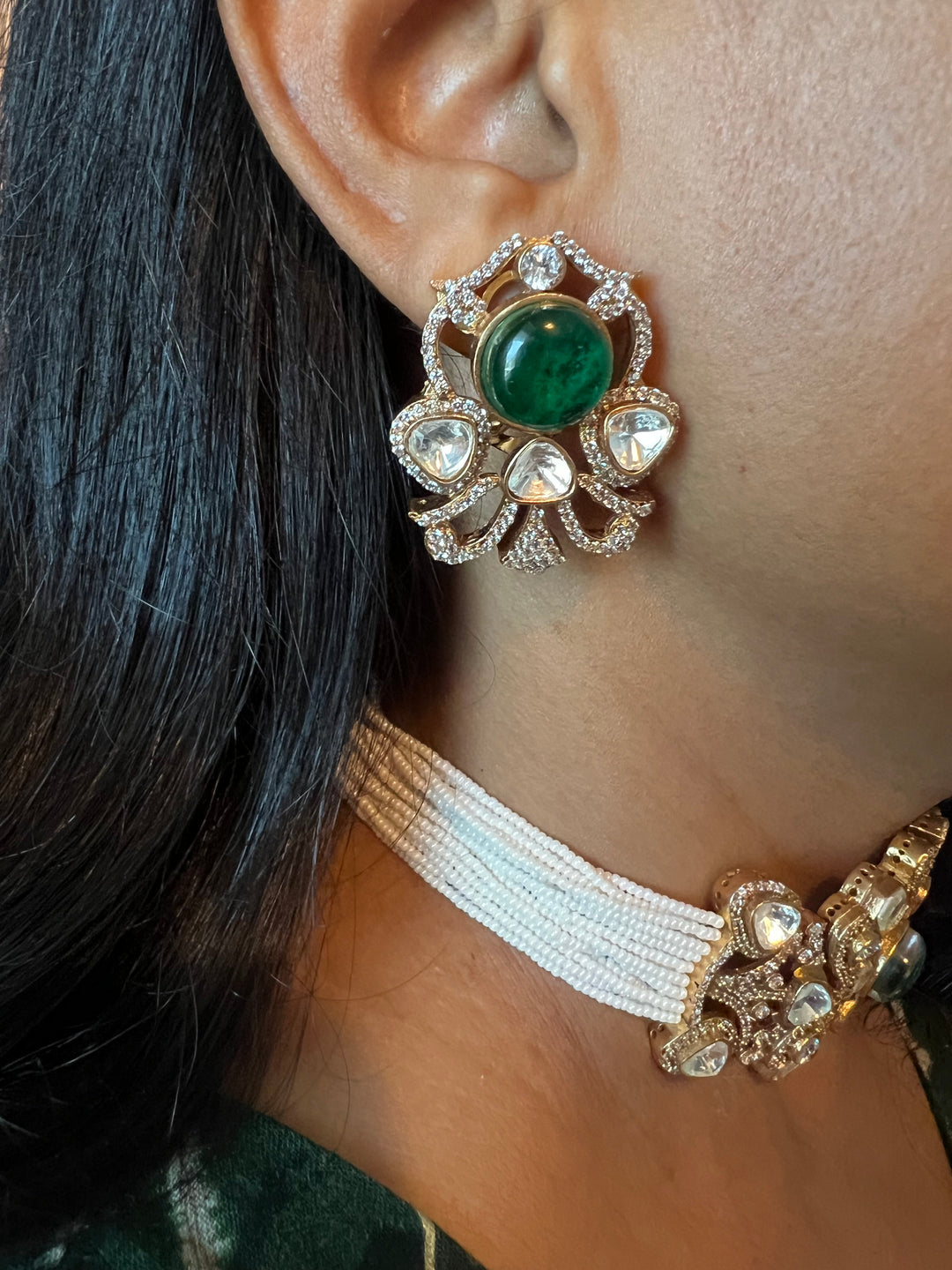 Victorian Kundan Choker with Studs