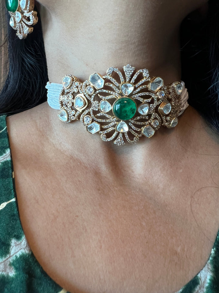 Victorian Kundan Choker with Studs
