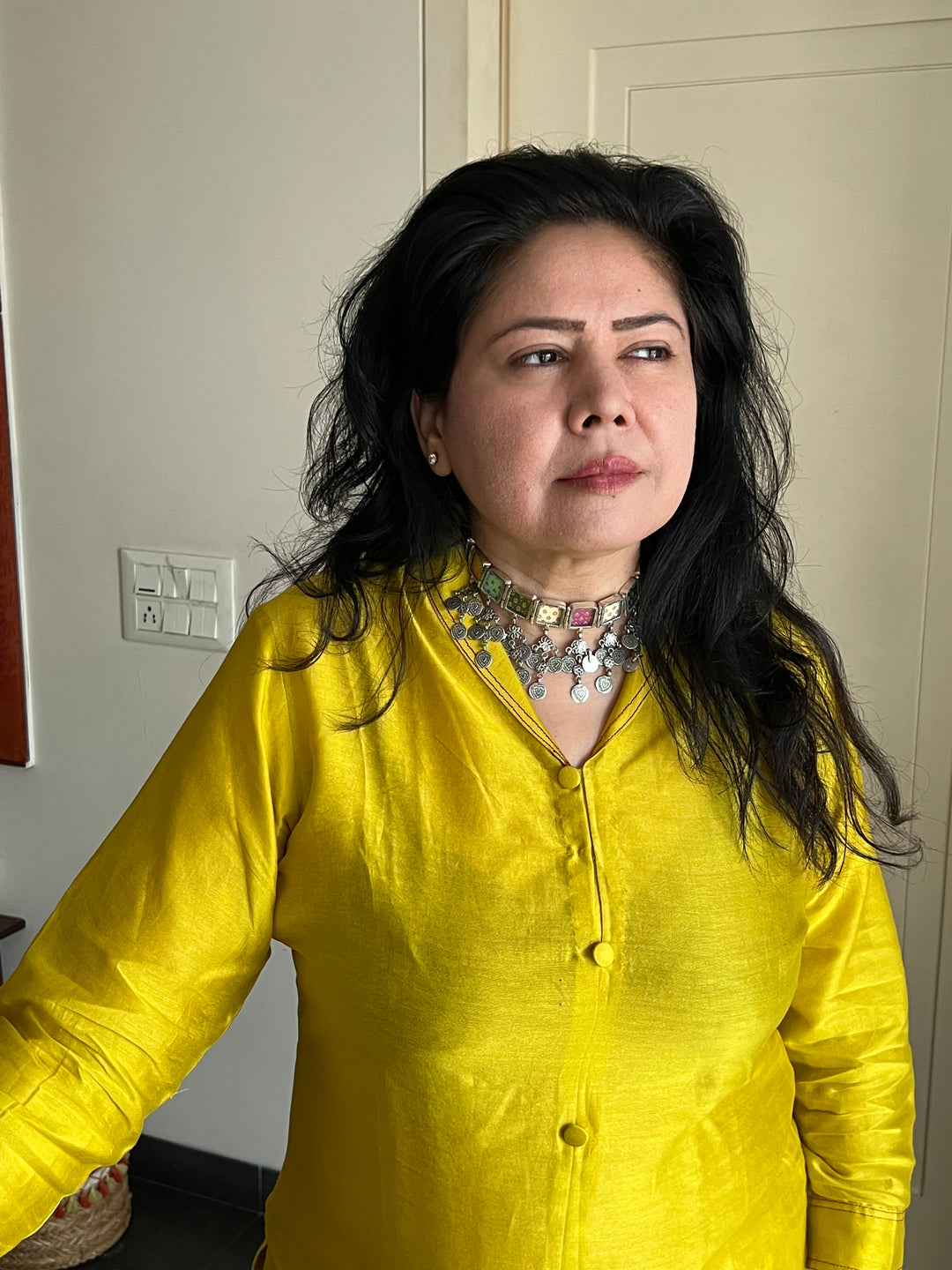 Beautiful Handpainted 925 Silver Choker Necklace