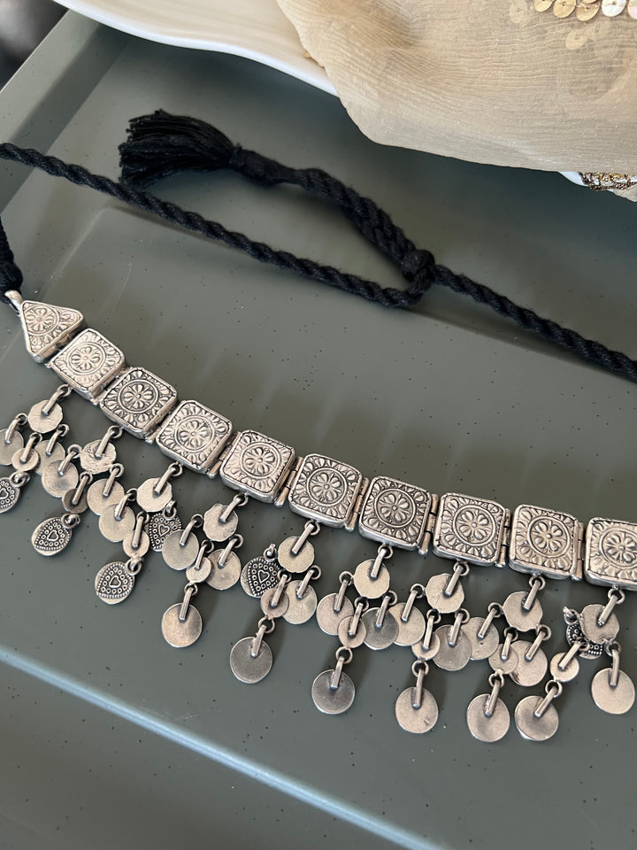 Beautiful Handpainted 925 Silver Choker Necklace