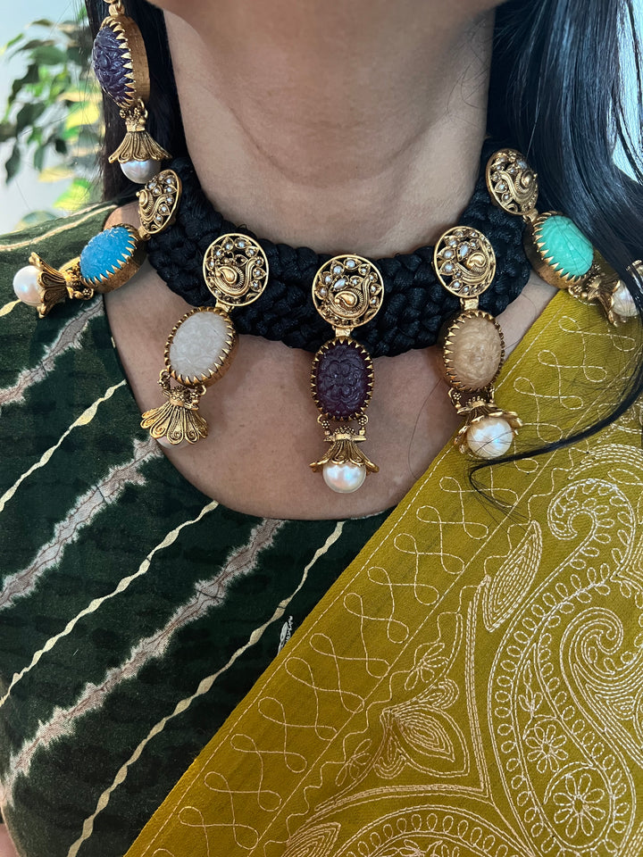 Shivka Fusion Necklace with Earrings