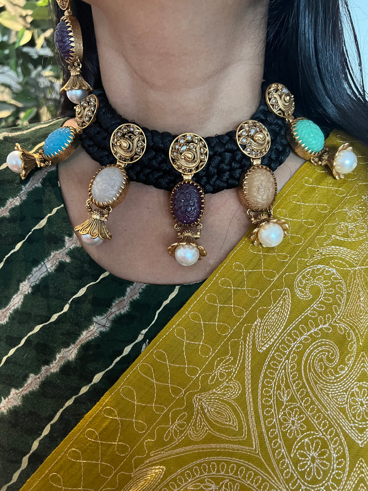 Shivka Fusion Necklace with Earrings