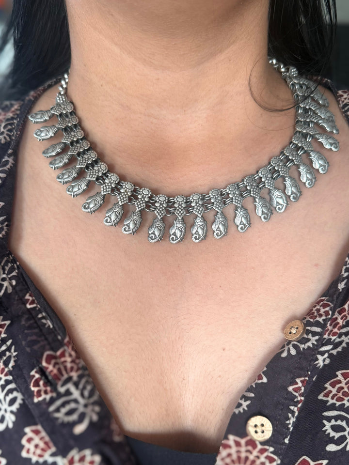 Handmade Tribal Antique Brass Necklace | Adjustable Dori Statement Jewelry