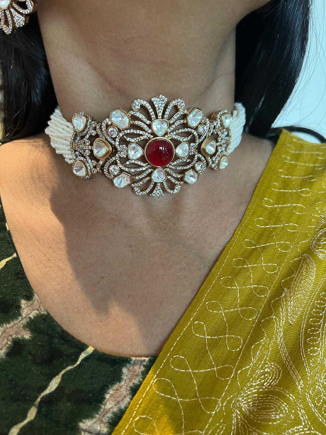 Victorian Kundan Choker with Studs