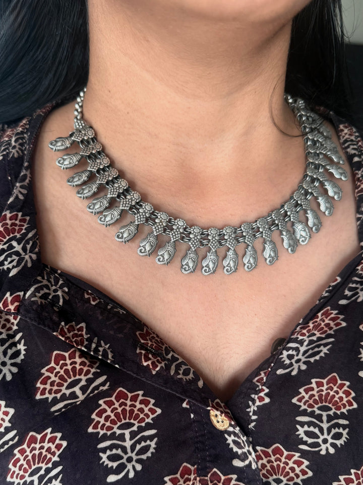 Handmade Tribal Antique Brass Necklace | Adjustable Dori Statement Jewelry