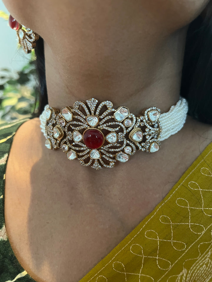 Victorian Kundan Choker with Studs