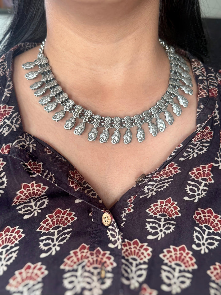 Handmade Tribal Antique Brass Necklace | Adjustable Dori Statement Jewelry